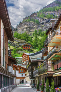 Street in zermatt village, switzerland