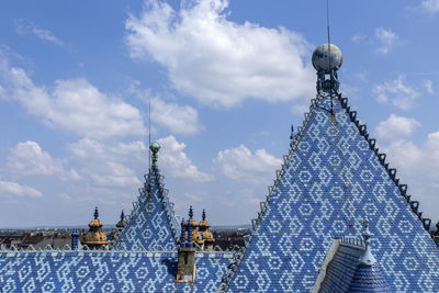 Low angle view of traditional building against sky