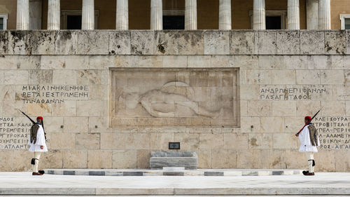 Statue of historic building in city