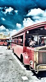 Bus against sky