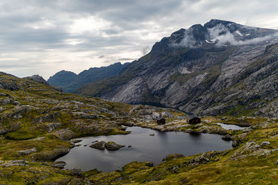 Scenic view of mountains against sky