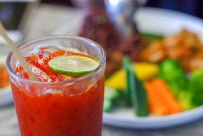 Close-up of drink in glass