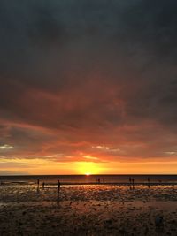 Scenic view of beach during sunset