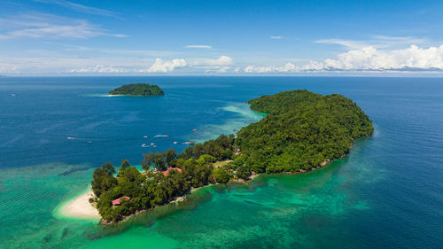 Tropical islands and beautiful beach. manukan and sulug islands.  kota kinabalu, sabah, malaysia.