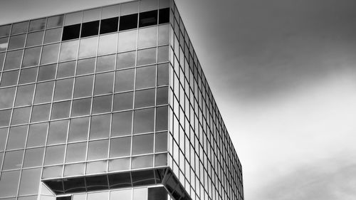 Low angle view of modern building against sky