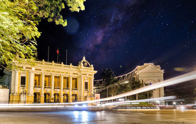 The hanoi opera house at night.