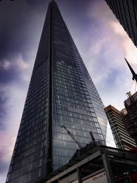 Low angle view of modern building against sky