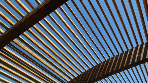 Low angle view of roof against sky