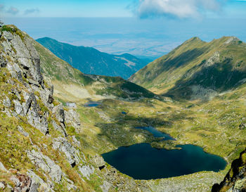 Podragului saddle and podragu cottage, situated in the fagaras mountains at 2307m high, romania