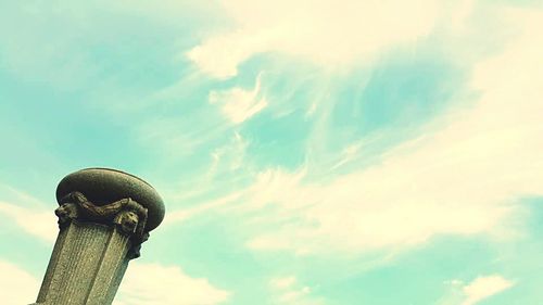 Low angle view of built structure against blue sky