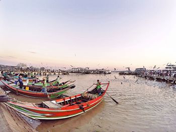 View of boats in harbor