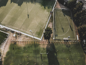 High angle view of hockey and rugby courts