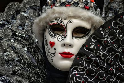 Close-up of person wearing mask 