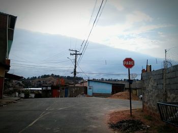 Road passing through houses