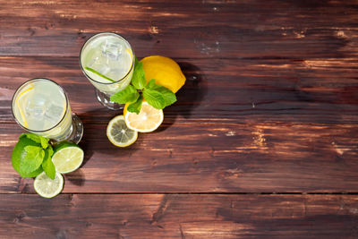 Directly above shot of fruits on table