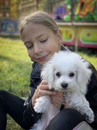 Portrait of cute dog