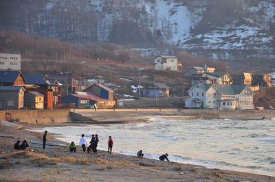 View of man standing at seaside