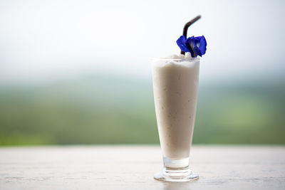 Close-up of drink on glass