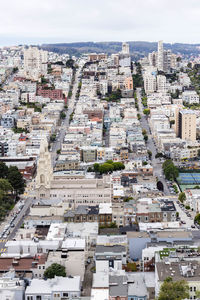 High angle view of townscape against sky