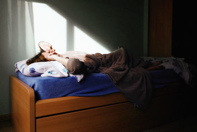 Woman waking up in the morning