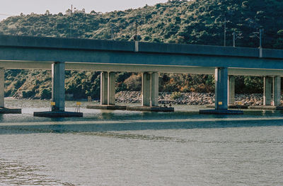 Bridge over river against sky