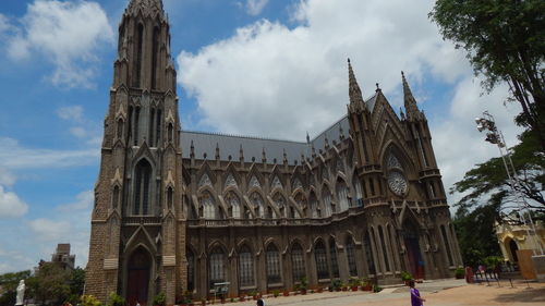 Low angle view of temple against sky