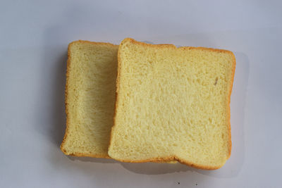 Directly above shot of fresh bread in plate