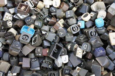 Close-up of old typewriter keys