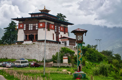 Built structure by building against sky