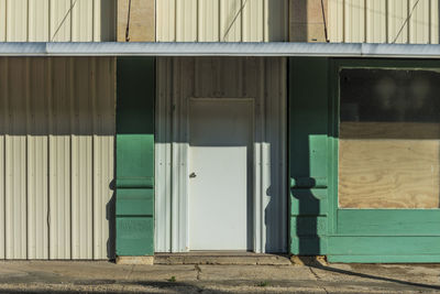 Close-up of open door