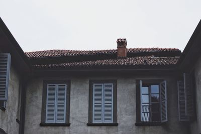 Low angle view of building against clear sky