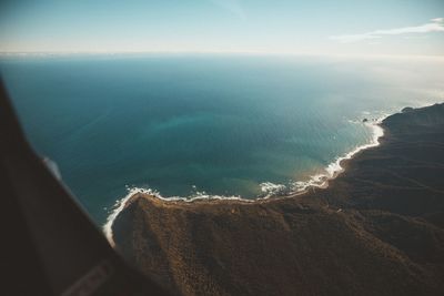 High angle view of beach against sky