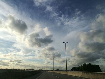 Low angle view of road against sky