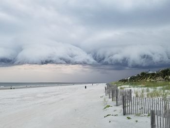 Scenic view of beach against sky