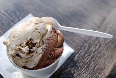 Close-up of ice cream in bowl