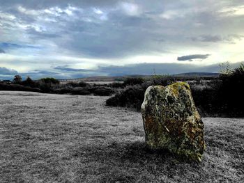 Scenic view of land against sky