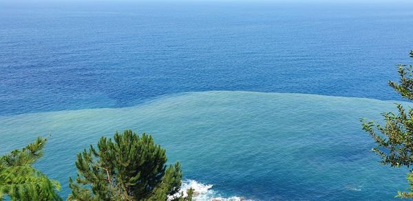 High angle view of sea against sky