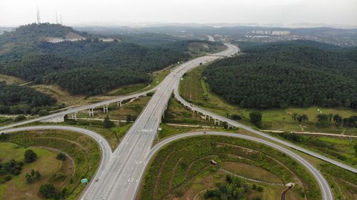 High angle view of highway