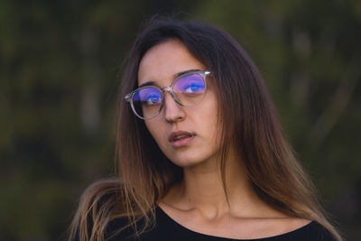 Close-up portrait of young woman