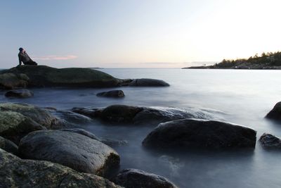 Rocks in sea