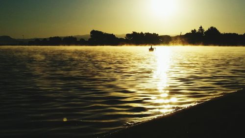 Sunset over lake