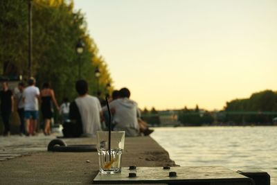 Woman sitting in water