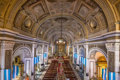 Interior of illuminated building