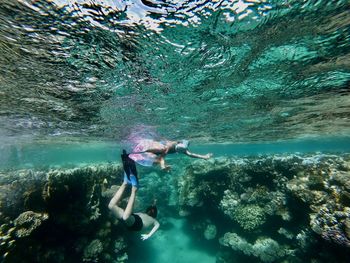 Man swimming in sea