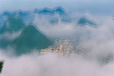 Scenic view of mountains against sky