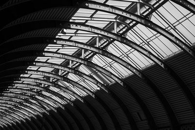 Low angle view of skylight in building