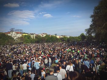 Group of people in stadium