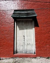Closed door of old building