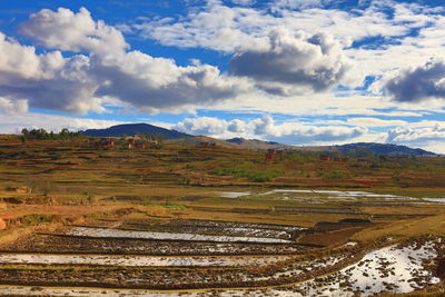 View of landscape against cloudy sky