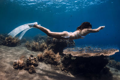 Man swimming in sea